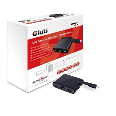 Imagen de Club3d Mini Dock Usb Type C To Ethernet + Usb3.0 Charging Bases Y Replicadores De Puertos