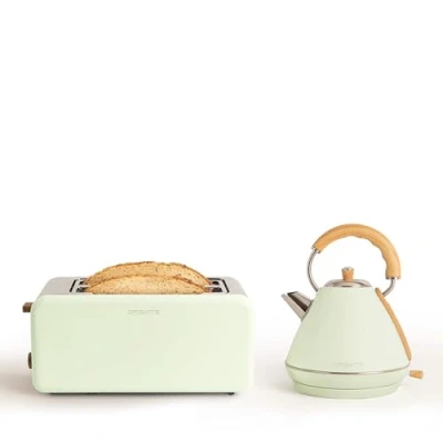 Imagen de CREATE/PACK TOAST RETRO XL + KETTLE L/Tostadora de pan verde pastel con hervidor agua pastel/Hervidor 1,7 L