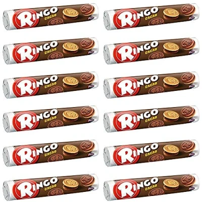 Imagen de 3x Pavesi Ringo Cacao &amp; Vanilla Flavour Biscuits Cookies 165g