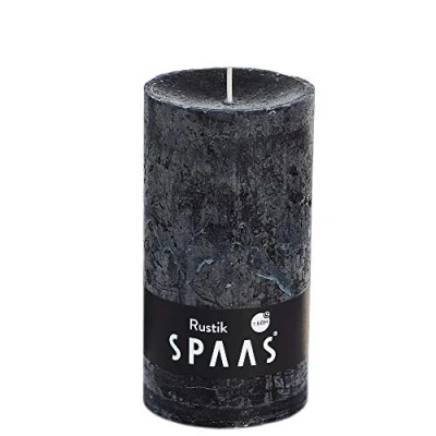 Imagen de Spaas Negro 8 Velas rústicas sin Perfume 70, 60 Horas, Color, Cera de parafina, D 70 mm x H 130