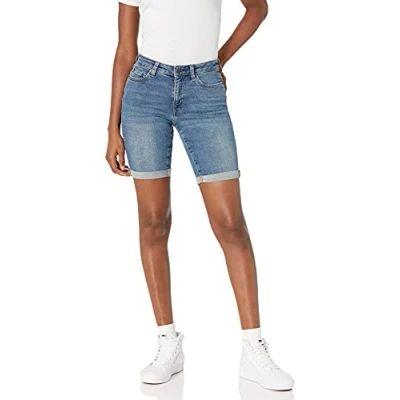 Imagen de Amazon Essentials Bermudas De Tela Vaquera Corte Ajustado 23 cm Mujer, Lavado Medio, 50