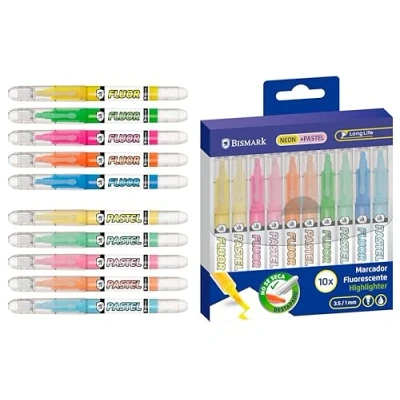 Imagen de Bismark Subrayadores neon pastel líquidos Long life 10 colores