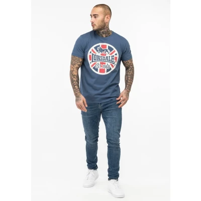Imagen de Lonsdale Normale Passform Lunklet Camiseta estampada, Hombre, Talla: Small, Navy ecru red