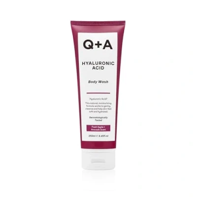 Imagen de Q+A Gel de Ducha Ácido Hialurónico para Cuidado Corporal Nutritivo, una mezcla Hialurónico, Extracto Alga Gigante y Sacárido Isomerato, con un fresco aroma a Manzana Aguacate, 250ml.