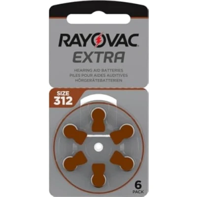 Imagen de Rayovac Extra Advanced Pilas de audífono Zinc Aire A312/PR41, pack 60 unidades, color marrón