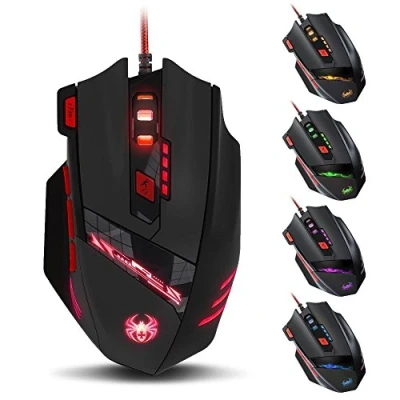Imagen de Ratón Gaming,8 programables Botones,9200DPI,8 Bloques de Peso,Ratón para Gaming con Cable, Ergonómico PC, Mac, portátil
