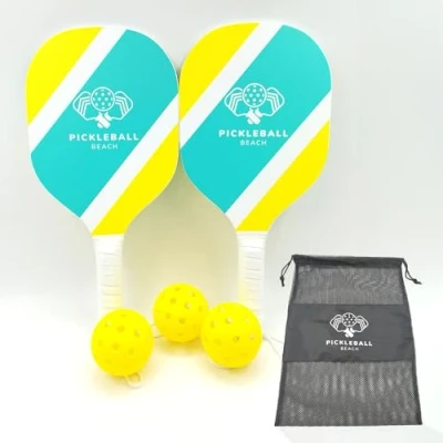 Imagen de Pickleball Pro® 2 Raquetas de Madera + 3 Pelotas Kit Oficial Pickle Ball con Bolsa Transporte Juego Playa, Aire Libre, Deporte Juegos para Ninos y Adultos 100% Fun OriginalCorner®