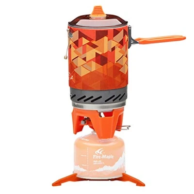 Imagen de Fire Maple FMS X2 Hornillo Camping Portátile de Acampada al Aire Libre Mini Estufa con Piezoeléctrico Quemador Propano Mochilero Naranja