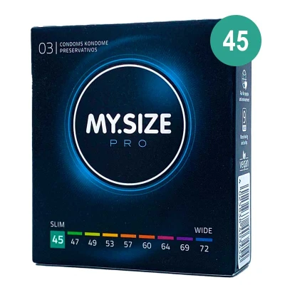 Imagen de Condones MY.SIZE PRO, talla 0, 45 mm, 3 piezas ajuste perfecto y adecuada para todos