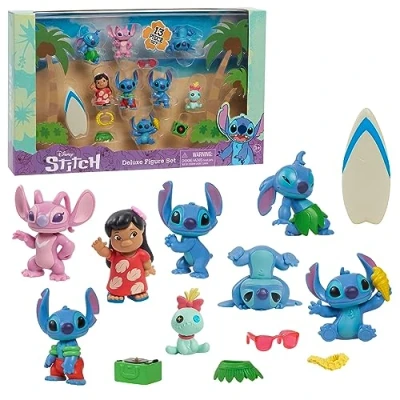 Imagen de Stitch Juego de Figuras Disney’s Lilo Deluxe 13 Piezas 5 cm Alto para coleccionar, simulación; Juguetes niños a Partir 3 años Just Play