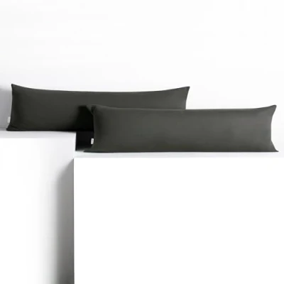 Imagen de DecoKing 2 Fundas de Almohada 20 x 145 cm, algodón, con Cremallera, Color ámbar