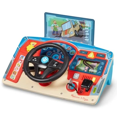 Imagen de Melissa &amp; Doug Tablero de madera con la Patrulla Canina, Paw Patrol mandos interactivo volante, Juego creativo, Juguetes madera, Regalo para niños y niñas 3 4 5 6 7 años