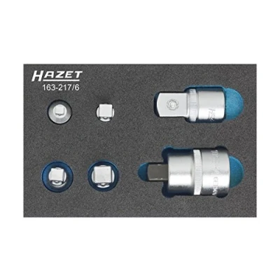 Imagen de HAZET 163 217/6 Juego de adaptadores ampliación / reducción, carraca 6,3 (1/4&quot;), 10 (3/8&quot;), 12,5 (1/2&quot;), 20 (3/4&quot;) 6 Safety Insert System
