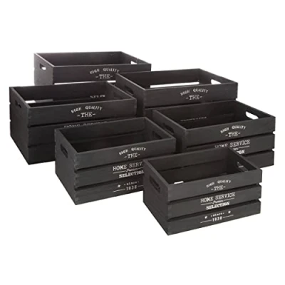 Imagen de Atmosphera &quot;Juego de 6 cajas &quot;&quot;Facto&quot;&quot; madera negro&quot;