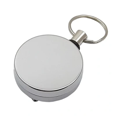 Imagen de Práctico rollmatic Llavero en Metal Plata Extra Resistente Cuerda