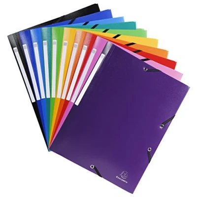 Imagen de Exacompta 55840E Pack de 10 carpetas con gomas y 3 solapas, 24 x 32 cm