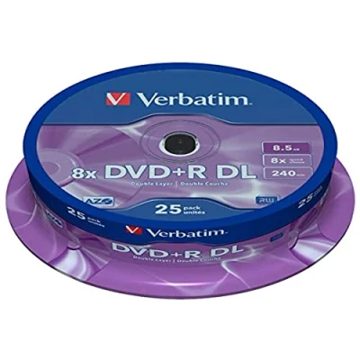 Imagen de Verbatim Dvd+r Double Layer 8x Matt Silver 25pk Spindle