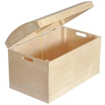 Imagen de Creative DECO XXL Grande Caja de Madera para Almacenaje Juguetes 56,5 x 33 36,5 cm Cofre Baúl Pirata con Tapa Sin Pintar Decoupage Pintura y Decoración