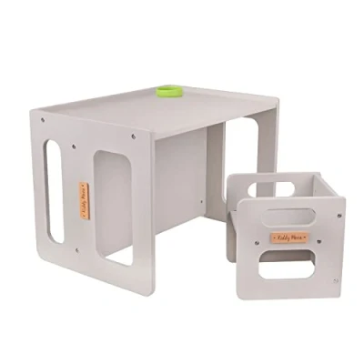Imagen de KiddyMoon Set Reversible De Mesa Y Silla para Niños TC 001, Gris