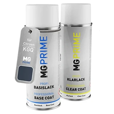 Imagen de MG PRIME pintura automotriz Set de aerosoles para Citroen KGQ Bleu Kyanos Metallic/Kyanos Blue Metallic base transparente, bote spray 400 ml