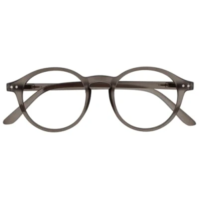 Imagen de OPULIZE REY Gafas de Lectura Montura Redonda Retro Gris Mate Hombre Mujer Bisagras Muelle R56 7 +3.00