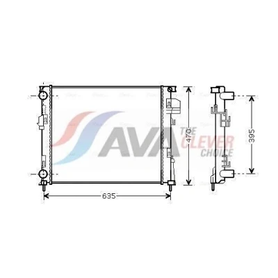 Imagen de PRASCO RTA2303 Radiador, refrigeración del motor Aluminio 562 470 23 Aletas unidas mecánicamente RENAULT: TRAFIC 2 Kasten, Bus