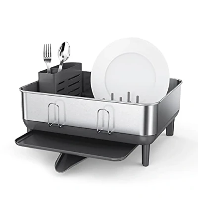 Imagen de simplehuman Escurreplatos de Acero, Acero Inoxidable, Gris, Compacto