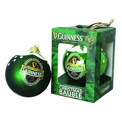 Imagen de Guinness Green Collection Bola de Navidad con acabado brillante, decoración árbol