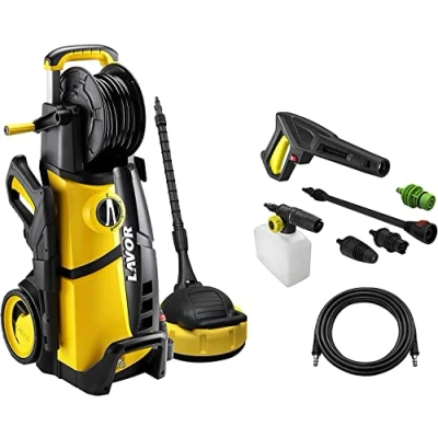 Imagen de Lavor Hidrolimpiadora de Alta Presión LVR4 PLUS 160 WPS con Programas Lavado, Enrollador Manguera y Limpiador Suelos, max bar, Caudal 510 litros por hora, Motor 2500 Watt