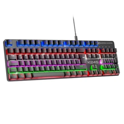 Imagen de EMPIRE GAMING Nuevo 2024 K245 Interruptor de teclado mecánico para juegos con cable MX Rojo (DE QWERTZ) Tipo C PC/PS4/PS5/Xbox Efectos RGB 24 105 teclas N Key Rollover (NKRO)