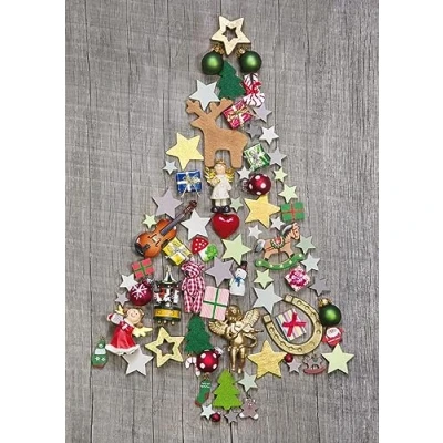 Imagen de Edition Colibri Tarjeta de Navidad XL multicolor con sobre/sobre, DIN A4, diseño árbol (11096)