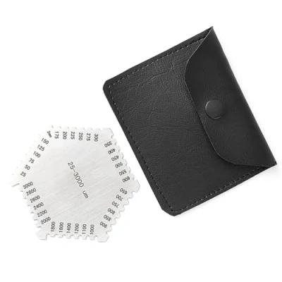 Imagen de Acero inoxidable (E112) Hexágono Medidor de espesor película húmeda alta precisión Gage 25 3000um Peine Escala mil para la medición del pintura desaparecida