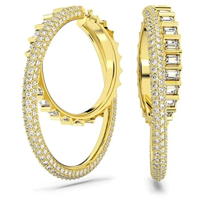 Imagen de Swarovski Pendientes de Aro Rota para Mujer, con un Diseño Doble Aro, en Baño Tono Oro, Colección