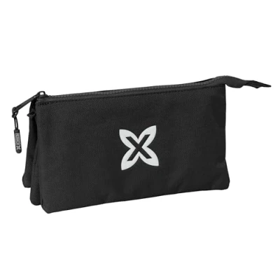 Imagen de Safta Munich BÁSICOS Portatodo Triple, Estuche Infantil, Niño, Ideal para Niños en Edad Escolar, Cómodo y Versátil, Calidad Resistencia, 22x3x12 cm, Color Negro