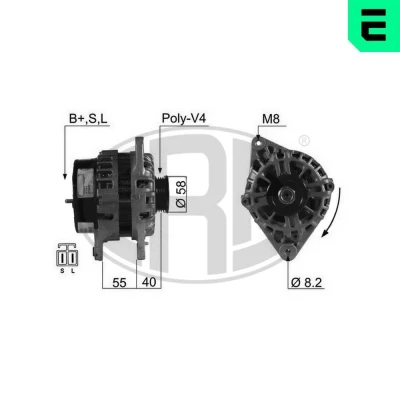 Imagen de ERA 210492A Alternador 14V 80A HYUNDAI: Coupe II, Elantra III Berlina, Getz, KIA: CARENS 3, Sportage 2