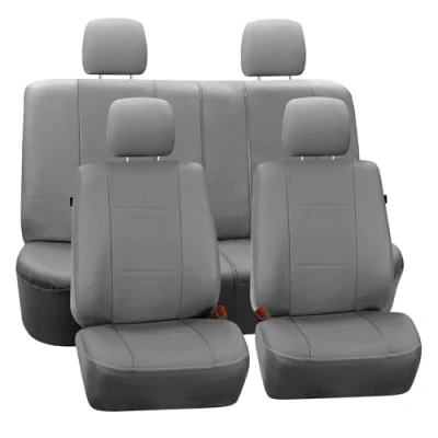 Imagen de FH GROUP Completa Juego de Lujo Piel sintética Fundas para Asientos Coche, Color Gris