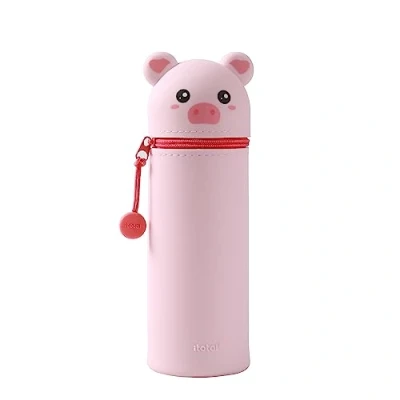 Imagen de I TOTAL® Estuche de Silicona Suave para la Escuela, Extensible con Forma Moldeada, Belleza (Pig)