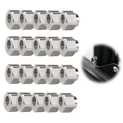 Imagen de 20 Piezas 5mm Columna excéntrica Espaciador Excéntrico Tuerca Espaciadora Taladrada Espaciadores para Accesorios de Impresora 3D Aluminio V (10 x 6 mm)
