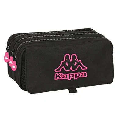 Imagen de Safta M710, Kappa Portatodo Triple Big, Infantil, Estuche Niño, Ideal 5 a 14 Años, Cómodo y Versátil, Calidad Resistencia, 21.5x8x10 cm, Color Negro Unisex niños, Estándar
