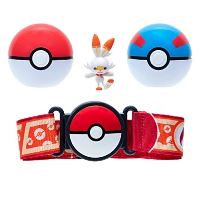 Imagen de Pokémon Clip &#039;N&#039; Go Poke Ball Cinturón Set (Poké Ball, Great y Scorbunny) W12