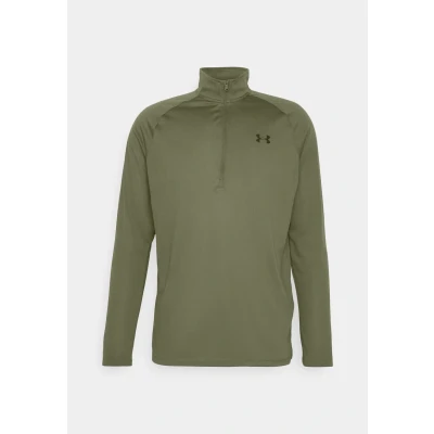 Imagen de Under Armour UA Tech 2.0 1/2 Zip camiseta de manga larga para hombre, con cremallera media secado rápido, color rojo/negro