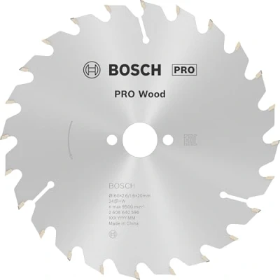 Imagen de Bosch 2 608 640 596 Hoja de sierra circular Optiline Wood 160 x 20/16 2,6 mm, 24 (pack 1)