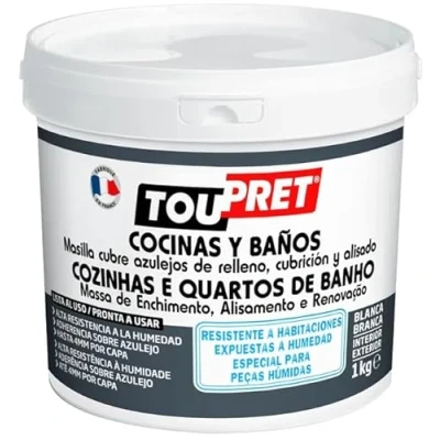 Imagen de TOUPRET MASILLA CUBRE AZULEJOS COCINAS Y BAÑOS 1 KG