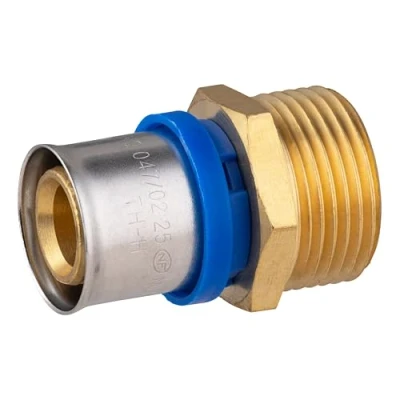 Imagen de Racor recto multicapa macho Ø25 1&#039; para prensar Conexión resistente y duradera Ideal instalaciones de fontanería Fácil instalar ajuste seguro QUICK PLOMBERIE