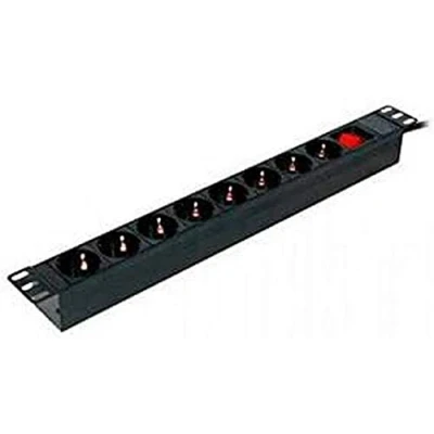 Imagen de Powergreen RAC 00008 Pdu Tipo Regleta de 8 Tomas con Interruptor y Cable 2 M
