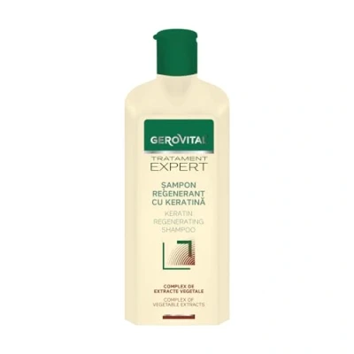 Imagen de Champu Regenerator con Queratina, Efecto Reparador Intenso, Restaura la Vitalidad y el Brillo del Cabello, Gerovital Tratament Expert