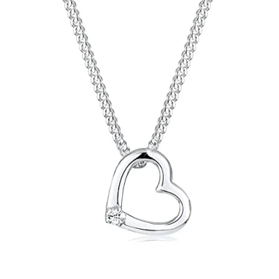 Imagen de Elli Collares Mujeres Colgante Corazón con Cristal en Plata de Ley 925