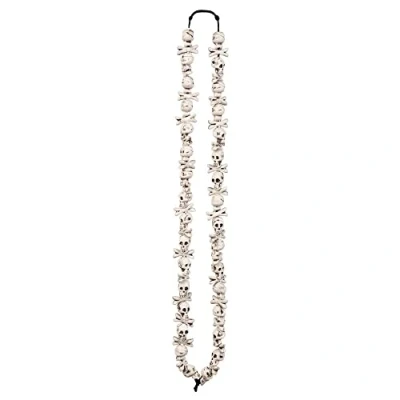 Imagen de Collar de calavera y huesos con calaveras Taglia Unica Bianco