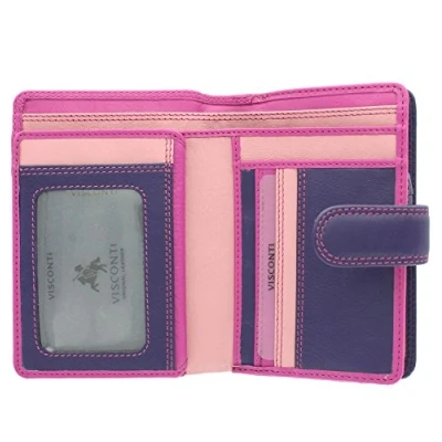 Imagen de Visconti Colección Rainbow Monedero de Cuero para Mujer Estilo RB51 Baya Multi