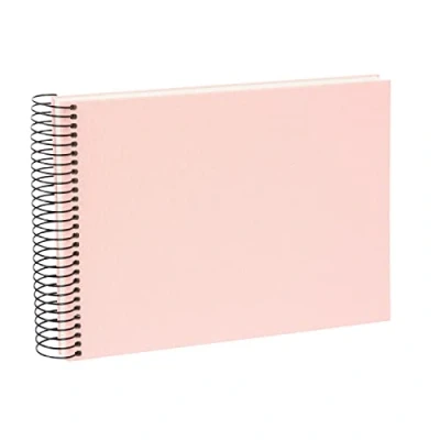 Imagen de goldbuch Bella Vista, Recuerdos de Lino con Espiral 40 páginas Blancas, álbum Fotos para Pegar, Papel, Color Rosa, 24x17 cm